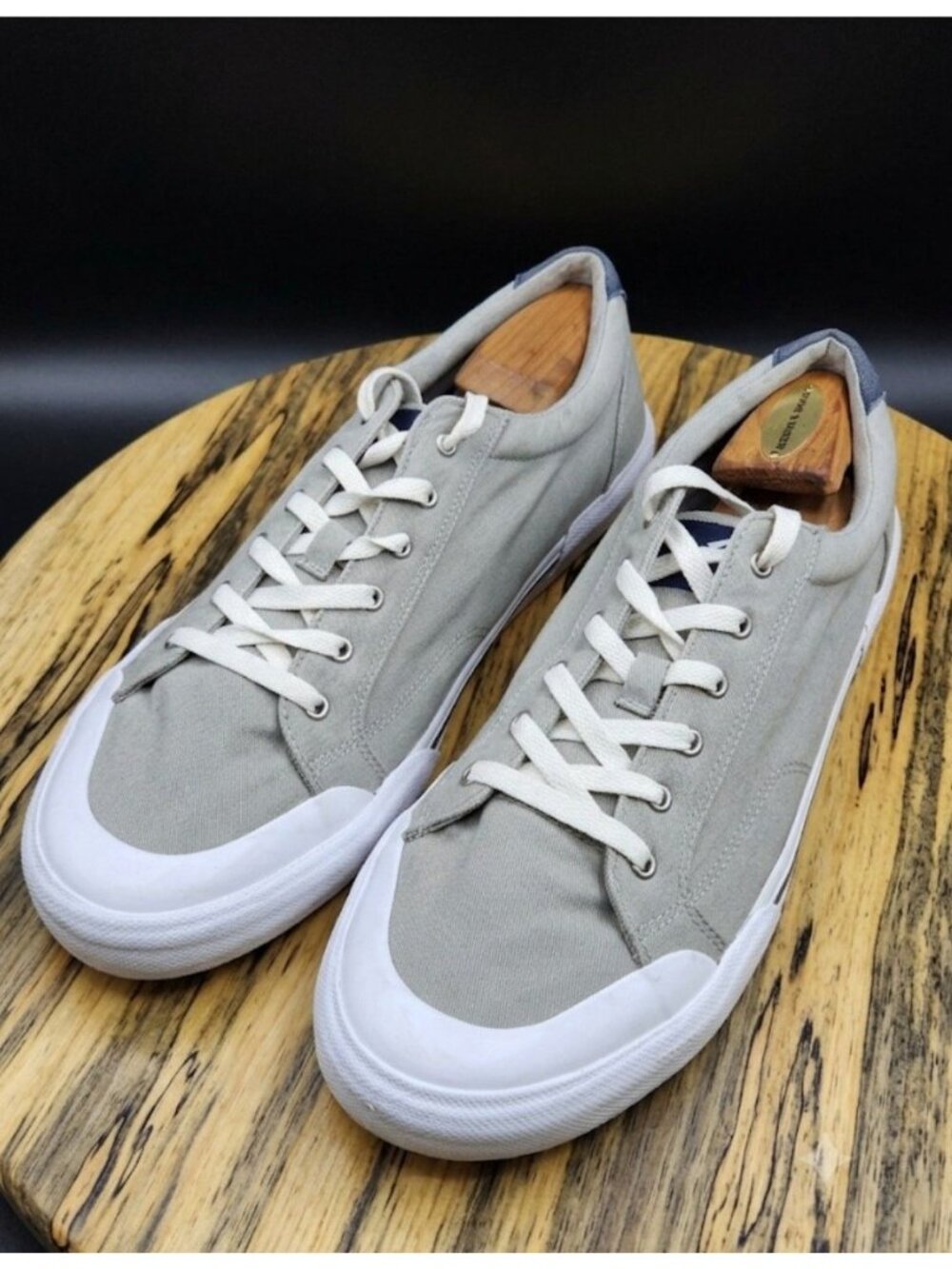 SPERRY Top Sider Striper II Retro CVO Light Gray Canvas Low Top Sneakers Men 13